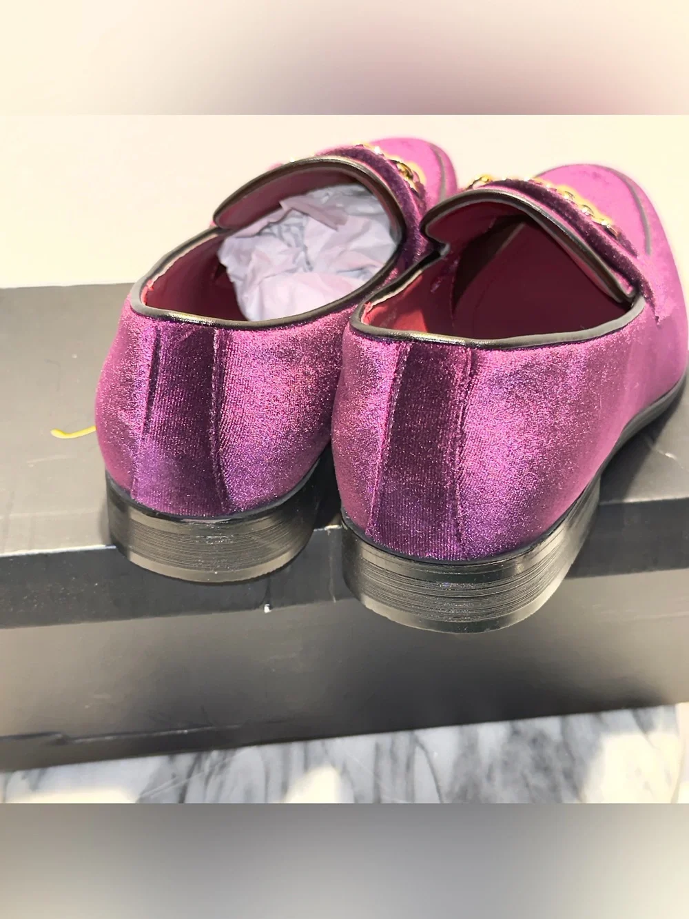 Metro Charm. Arthur 2 Men’s 10 Purple Velvet Loafer Smoking Dress Shoe. Prom !